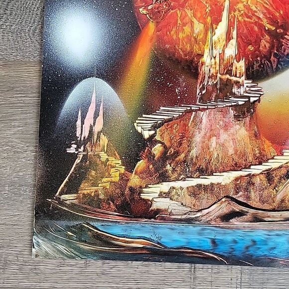 Original space fantasy painting mixed media signed Azul 2006 - Picture 4 of 10